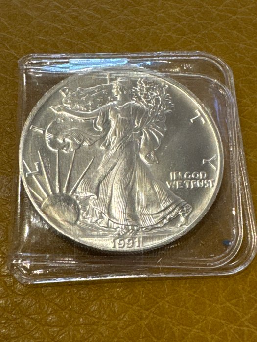 Förenta staterna. 1 Dollar 1991  American Eagle, 1 Oz (.999)  (Ingen mindstepris)