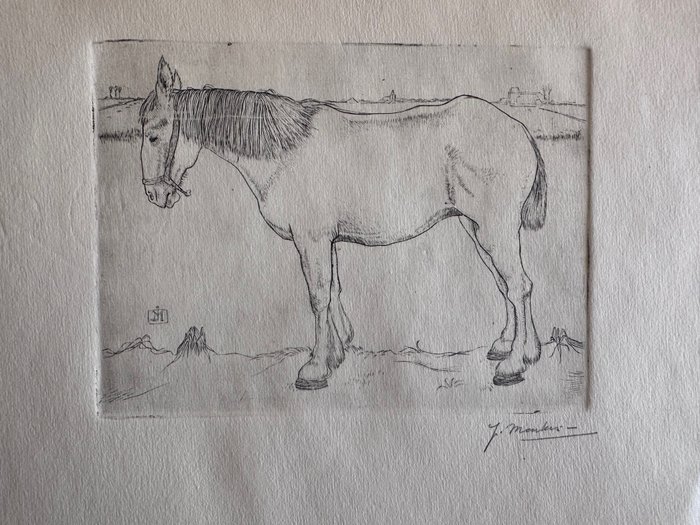 Jan Mankes (1889-1920) - Paard staand naar links