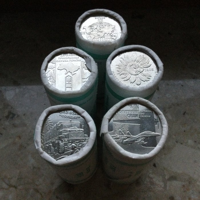 Ukraine 10 Hryven 2019/2020 (100 coins) in 5 rolls  (Ingen mindstepris)