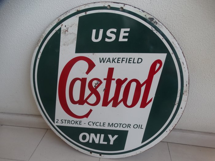 Plakette - Castrol messingjern