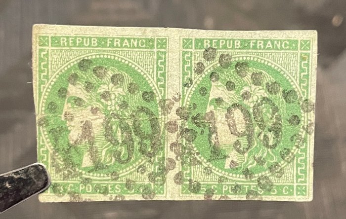 Frankrig 1870 - Emission de Bordeaux vert-jaune - YT No 42B