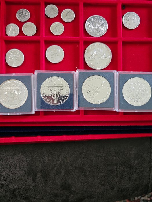 Canada. A Lot of 15x Canadian Silver Coins, including Cased Commemorative Silver Dollars 1917-1994  (Ingen mindstepris)