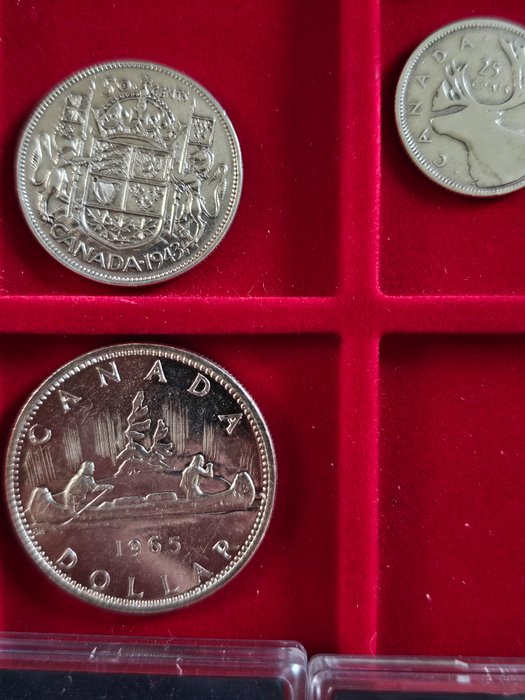 Canada. A Lot of 15x Canadian Silver Coins, including Cased Commemorative Silver Dollars 1917-1994  (Ingen mindstepris)