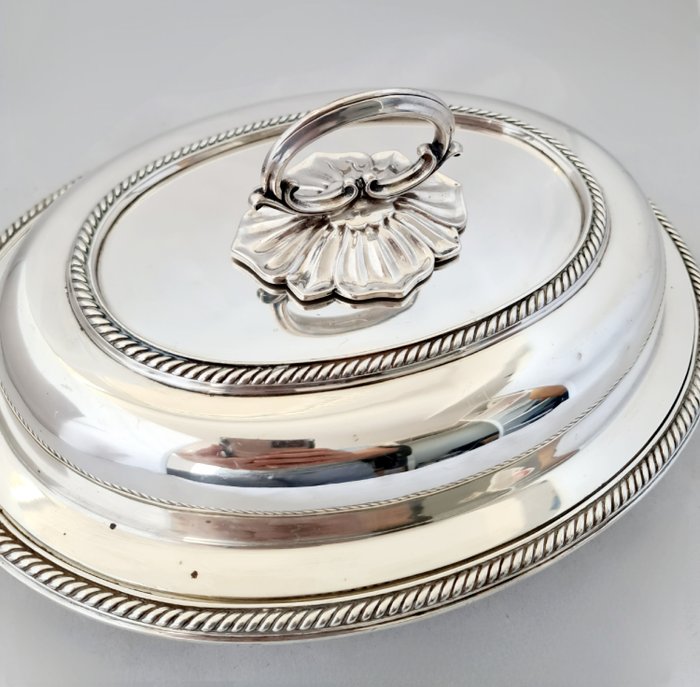 Serveringstallerken - Early 20th Century Gorgeous Silver Plated Entree Dish - Forsølvet