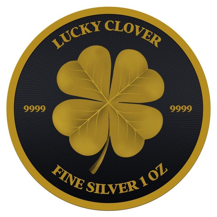 Niue. 2 Dollars 2023 Lucky Clover Black - Gold-Red, 3x1 Oz (.999)