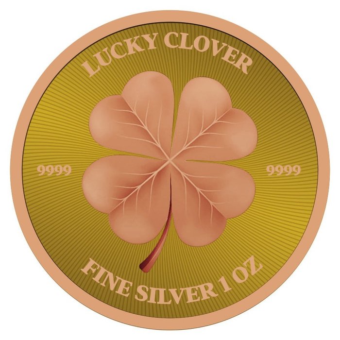 Niue. 2 Dollars 2023 Lucky Clover Black - Gold-Red, 3x1 Oz (.999)