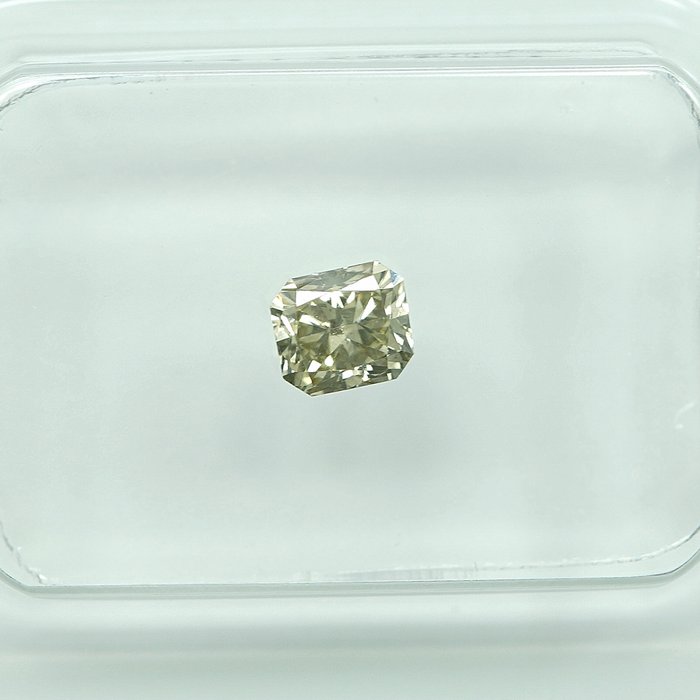 1 pcs Diamant  (Naturfarvet)  - 0.40 ct - Fancy light Grålig, Grønlig Gul - SI1 - Gem Report Antwerp (GRA)