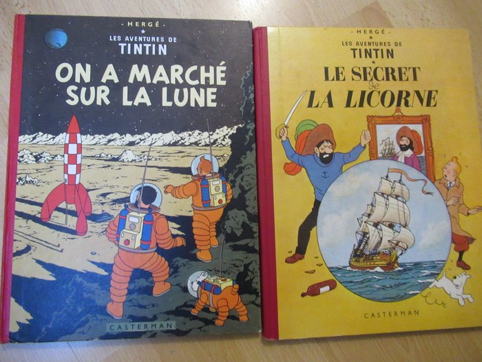 Tintin T11 + T17 - 2 Albums - Genoptryk - 1956/1958