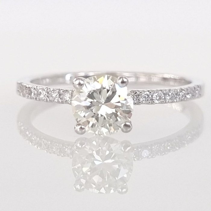 Forlovelsesring - 14 karat Hvidguld -  0.80ct. tw. Diamant (Natur)