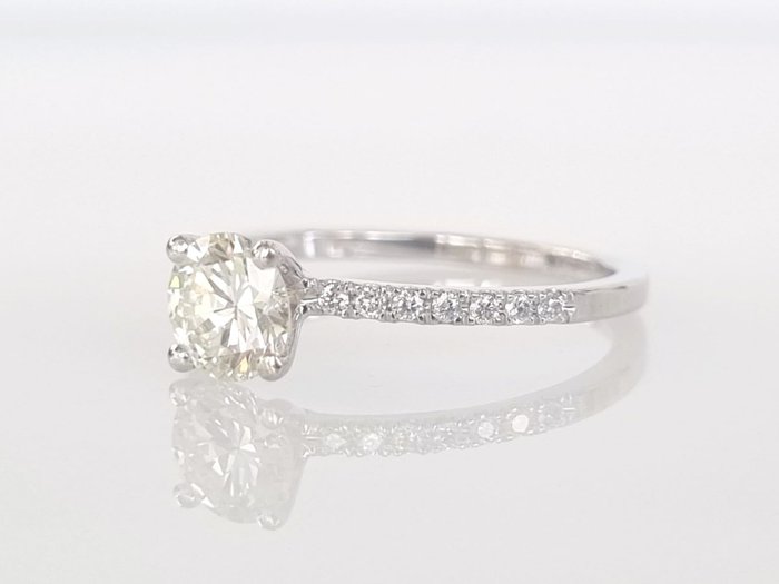 Forlovelsesring - 14 karat Hvidguld -  0.80ct. tw. Diamant (Natur)