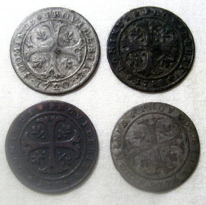 Schweiz, Bern 1/2 Batzen 1720 - 1776 -1788 and 1794  (Ingen mindstepris)