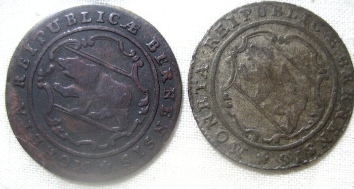 Schweiz, Bern 1/2 Batzen 1720 - 1776 -1788 and 1794  (Ingen mindstepris)