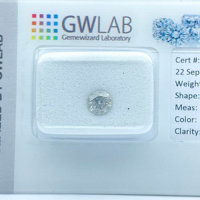 Ingen mindstepris - 1 pcs Diamant  (Natur)  - 0.52 ct - Rund - E - I2 - Gemewizard Gemological Laboratory (GWLab)