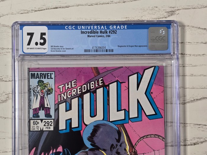 Incredible Hulk #292 - Incredible Hulk #292 CGC 7.5 - 1 Graded comic - Første udgave - 1984 - CGC 7.5