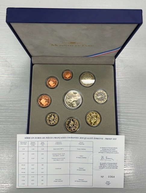 Frankrig Proof Set 2010 (incl 15 euro argent)  (Ingen mindstepris)