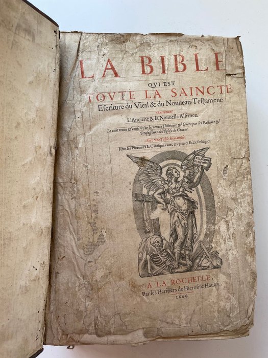 Clément Marot / Théodore de Bèze / Jean Calvin - La Bible de la Rochelle - 1606