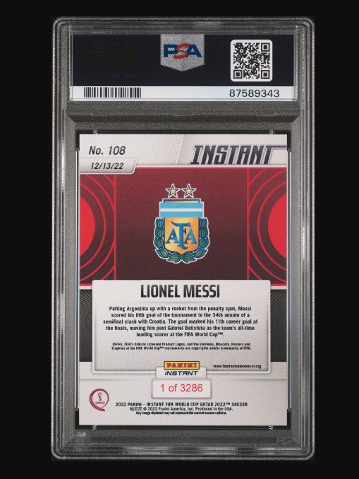 2022 - Panini - Instant World Cup - Lionel Messi - #108 - 1 Graded card - PSA 10