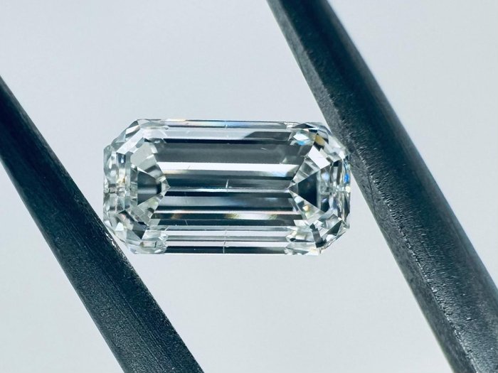 1 pcs Diamant  (Natur)  - 0.43 ct - Smaragd - I - SI1 - Gemological Institute of America (GIA)