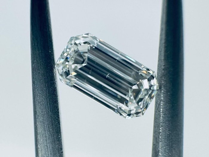 1 pcs Diamant  (Natur)  - 0.43 ct - Smaragd - I - SI1 - Gemological Institute of America (GIA)