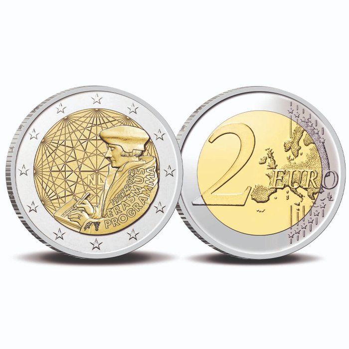 Holland. 2 Euro 2022 "Erasmus" Proof  (Ingen mindstepris)