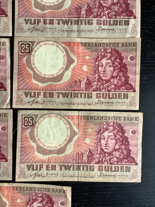 Holland. - 9 x 25 Gulden 1955 - Pick 87  (Ingen mindstepris)