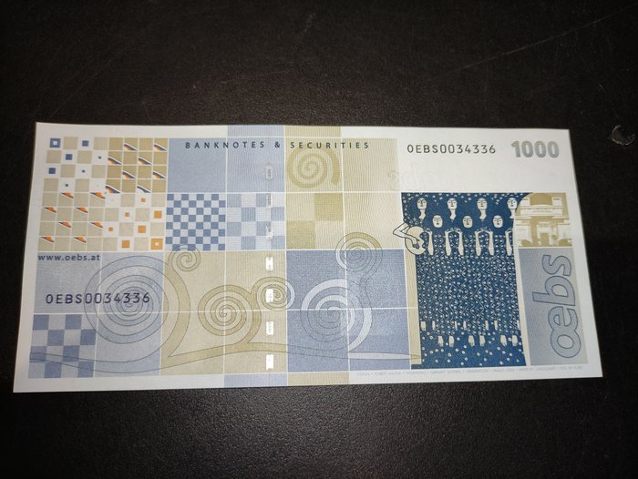 Østrig. - Test banknotes - 1 x 1000, 1 x 2000, 2 x 3000 - Gustav Klimt  (Ingen mindstepris)