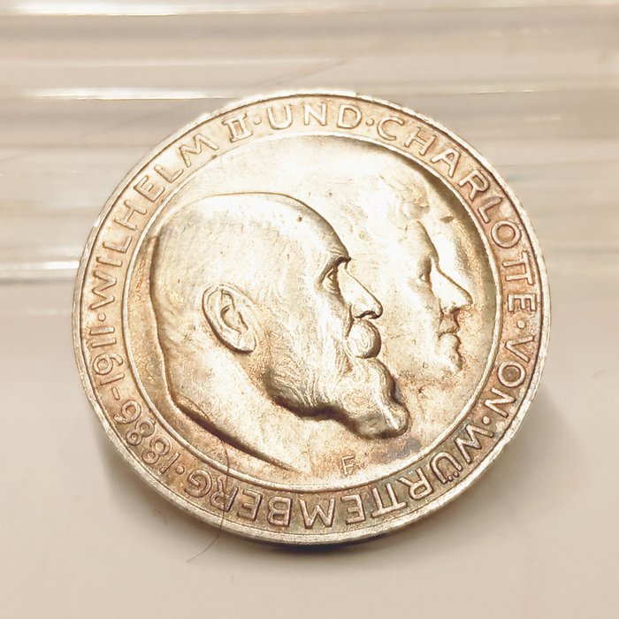 Tyskland, Emperie, Tyskland, Württemberg. Wilhelm II. (1891-1918). 3 Mark 1911  (Ingen mindstepris)