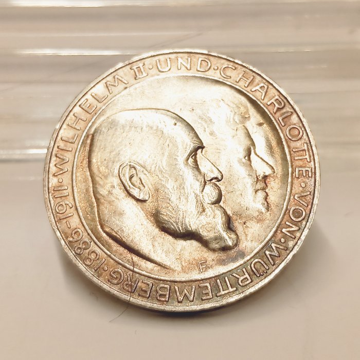 Tyskland, Emperie, Tyskland, Württemberg. Wilhelm II. (1891-1918). 3 Mark 1911  (Ingen mindstepris)