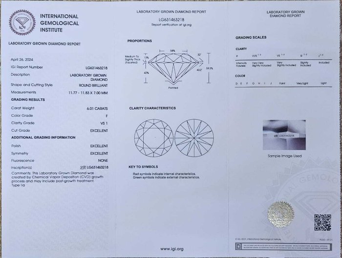 Ring Platin -  6.29ct. tw. Diamant (Laboratoriedyrket) - Diamant - Enestående ring