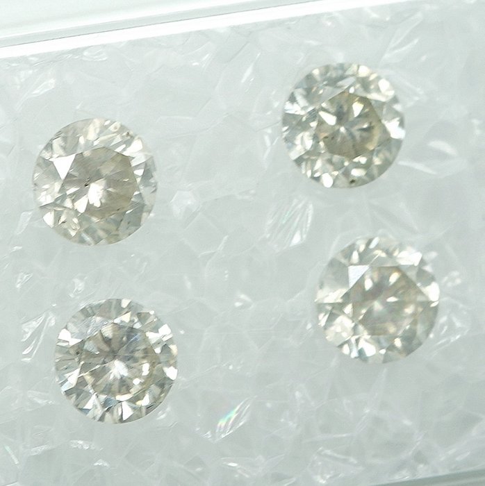 4 pcs Diamant  (Natur)  - 1.15 ct - I1, SI2 - Gem Report Antwerp (GRA)