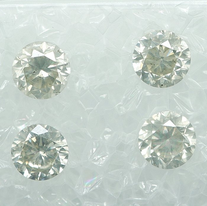 4 pcs Diamant  (Natur)  - 1.15 ct - I1, SI2 - Gem Report Antwerp (GRA)