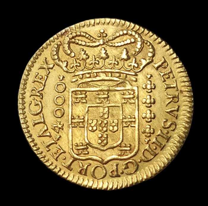 Portugal. D. Pedro II (1683-1706). Moeda (4.800 Reis) 1703 - Lisboa - PORT•ETALG•REX - 2º Tipo - Rara