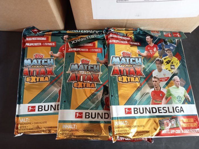 2020/21 Topps Match Attax Bundesliga 48 tin boxes + 29 starter packs - 1 Booster pack - Næsten så god som ny (NM)