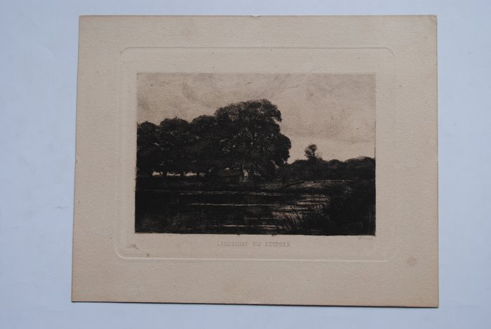 Holland - Zutphen; Jan Hillebrand Wijsmuller (1855-1925) - Landschap bij Zutphen - 1881-1900