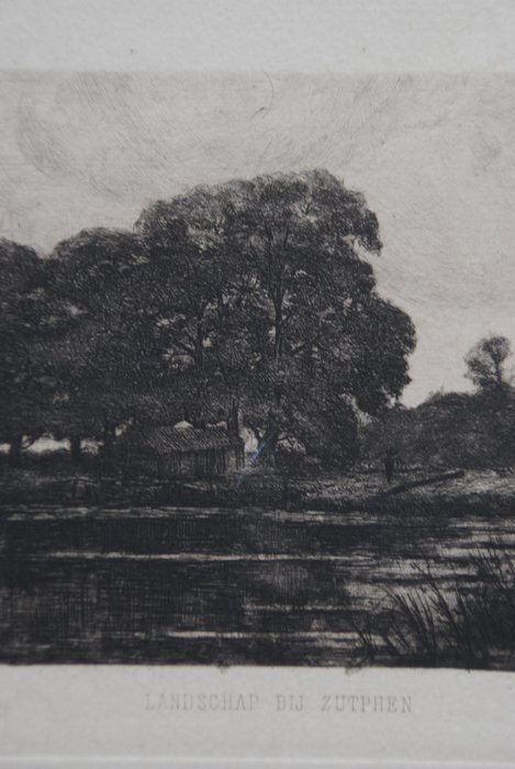 Holland - Zutphen; Jan Hillebrand Wijsmuller (1855-1925) - Landschap bij Zutphen - 1881-1900