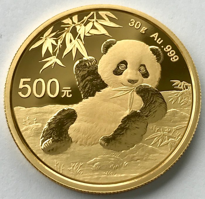 Kina. 500 Yuan 2020 Panda, 30g (.999)