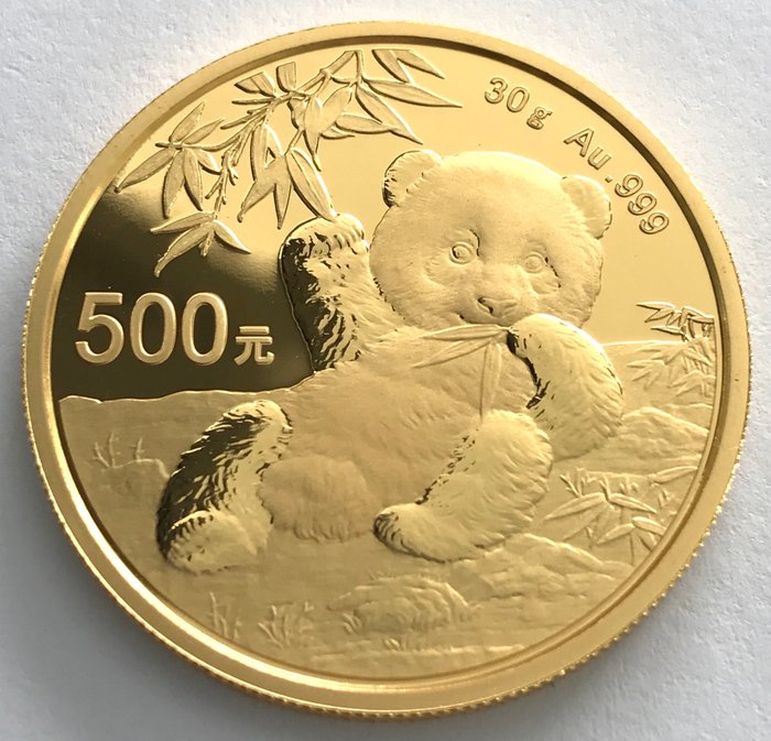 Kina. 500 Yuan 2020 Panda, 30g (.999)