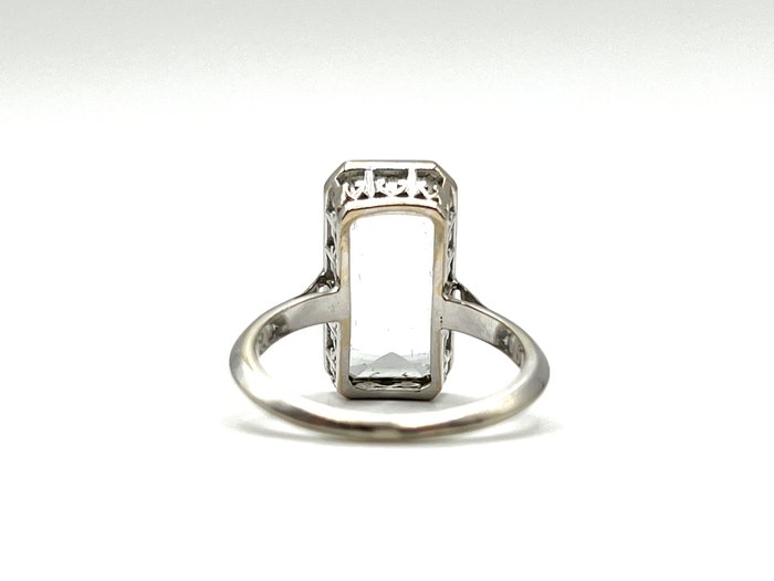 Ingen mindstepris - Ring - 18 kraat Hvidguld -  3.50ct. tw. Akvamarin