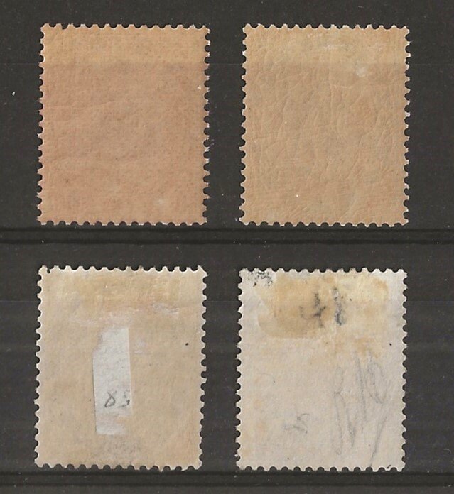 Belgien 1883 - komplet serie Leopold II Nye typer: 10c Pink, 20c Pearl Grey, 25c Light Blue, 50c Light Violet - OBP/COB 38/41