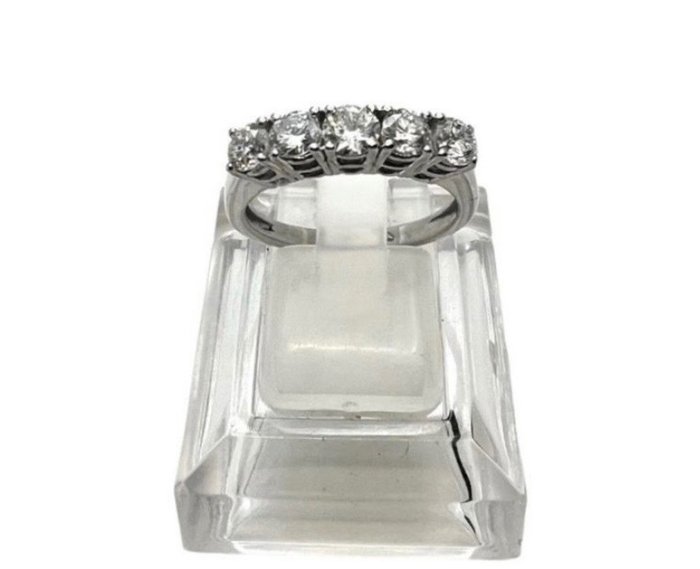 Ring - 18 kraat Hvidguld -  120ct tw Diamant (Natur)