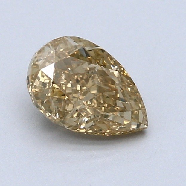 1 pcs Diamant  (Naturfarvet)  - 1.01 ct - Pære - Fancy Brunlig Gul - SI1 - Gemological Institute of America (GIA)