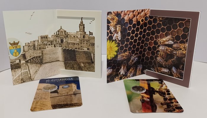 Malta. 2 Euro 2024 "Honey Bee" + "Cittadella" (2 monete)  (Ingen mindstepris)