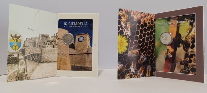 Malta. 2 Euro 2024 "Honey Bee" + "Cittadella" (2 monete)  (Ingen mindstepris)