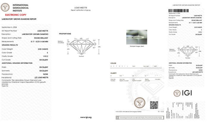 Ingen mindstepris - Øreringe - 18 kraat Hvidguld -  4.00ct. tw. Diamant (Laboratoriedyrket) - Rund E-VVS2