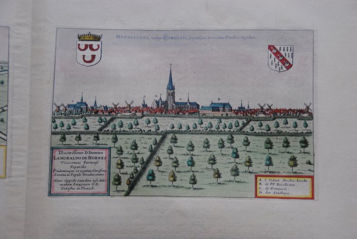 Belgien - Nieuwkerke, Vichte, Oudenaarde; Frankrig, Hondschoote; J. Blaeu - [4 afbeeldingen] - 1621-1650