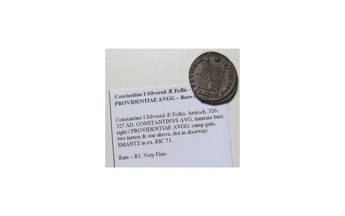 Romarriket Constantine I (AD 306-337) Follis Antioch mint 7th officina 326-327 AD - mintmark SMANTZ(retrograde) - Ex CNG 2011