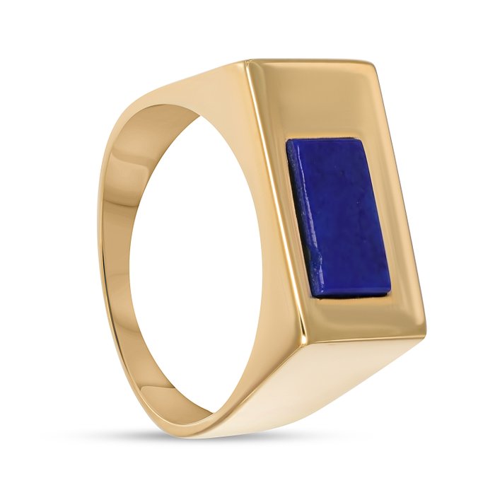 Ring - 18 kraat Gulguld -  1.33ct. tw. Lapis lazuli