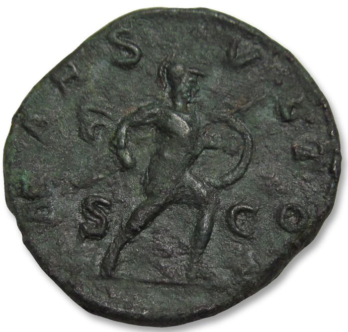 Romarriket. Severus Alexander (AD 222-235). Sestertius Rome mint circa 231-235 A.D. - MARS VLTOR reverse - 31mm coin