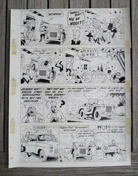 Pom - 1 Original page - Piet Pienter en Bert Bibber - Buldaarse Rhapsodie - 1958