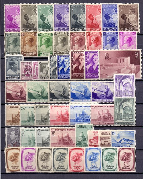 Belgien 1937/1938 - Komplet bind med blokke - OBP/COB 446/495 + BL 7-8-9